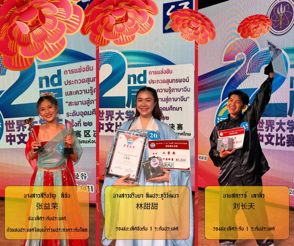 นักศึกษา มฟล. ชนะเลิศระดับประเทศในการแข่งขัน “สะพานสู่ภาษาจีน” ครั้งที่ 22 ประจำปี 2566 เป็นตัวแทนประเทศไทยประกวดสุนทรพจน์ภาษาจีนระดับนานาชาติ (รอบสุดท้าย) ณ สาธารณรัฐประชาชนจีน 