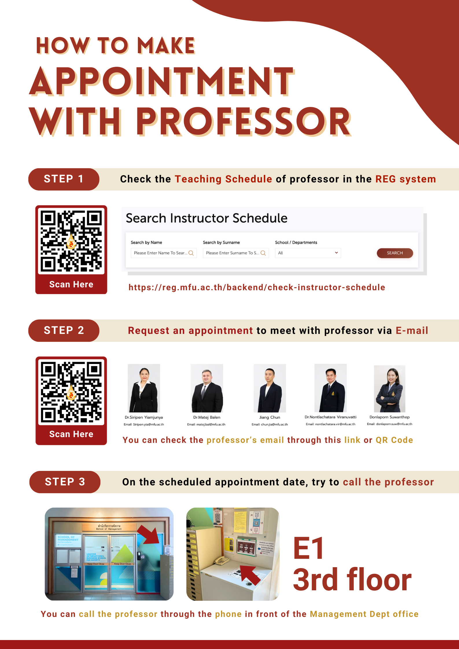 How to make appointment with professor